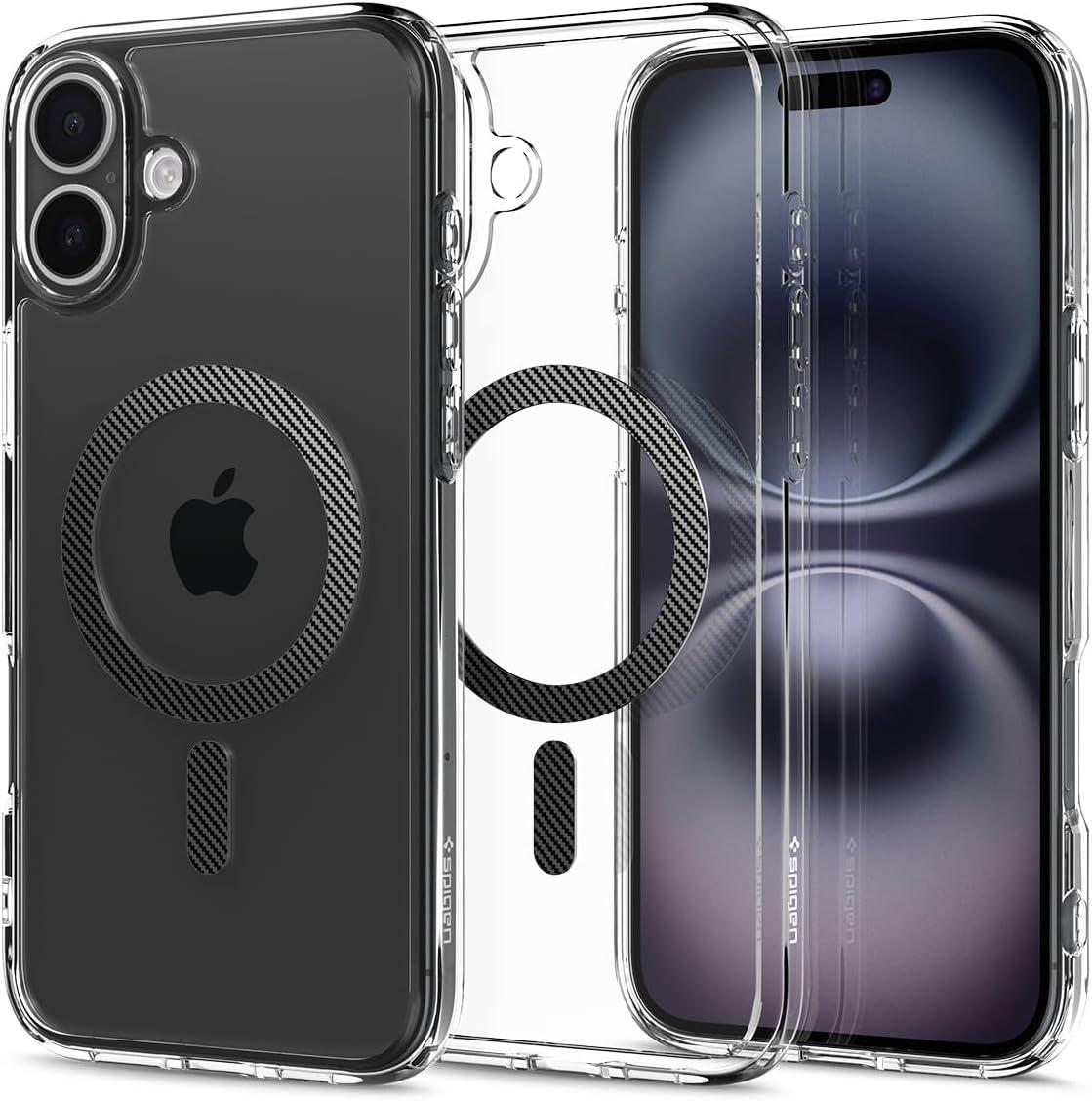 imageSpigen for iPhone 14 Case Ultra Hybrid MagFit AntiYellowing Compatible with Magsafe ClearCarbon Fiber