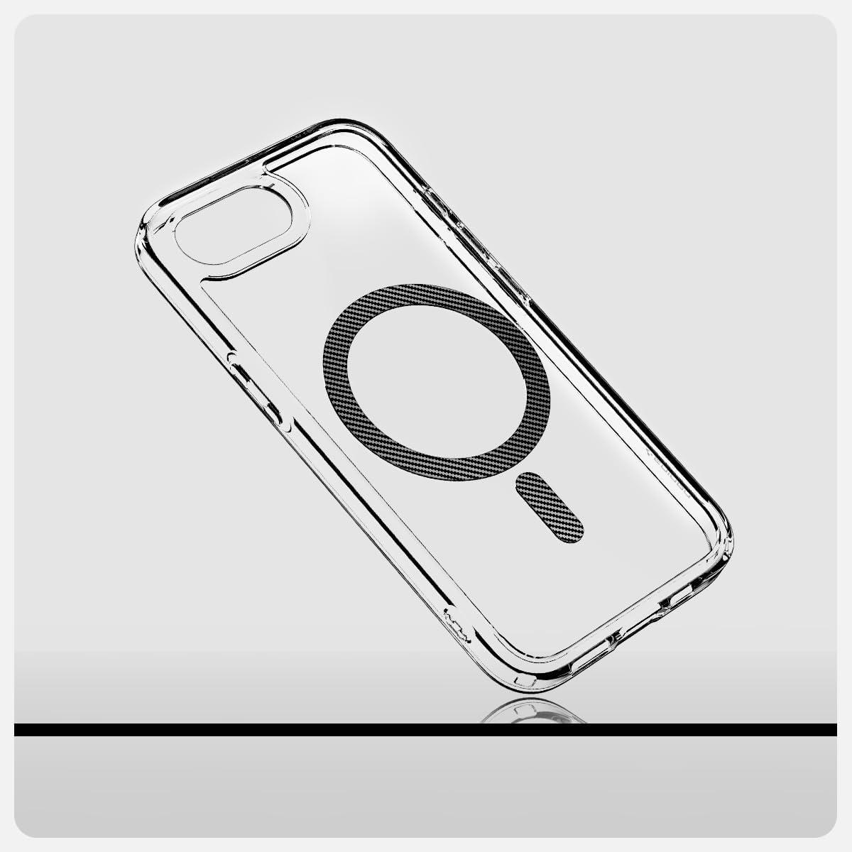 imageSpigen for iPhone 14 Case Ultra Hybrid MagFit AntiYellowing Compatible with Magsafe ClearCarbon Fiber