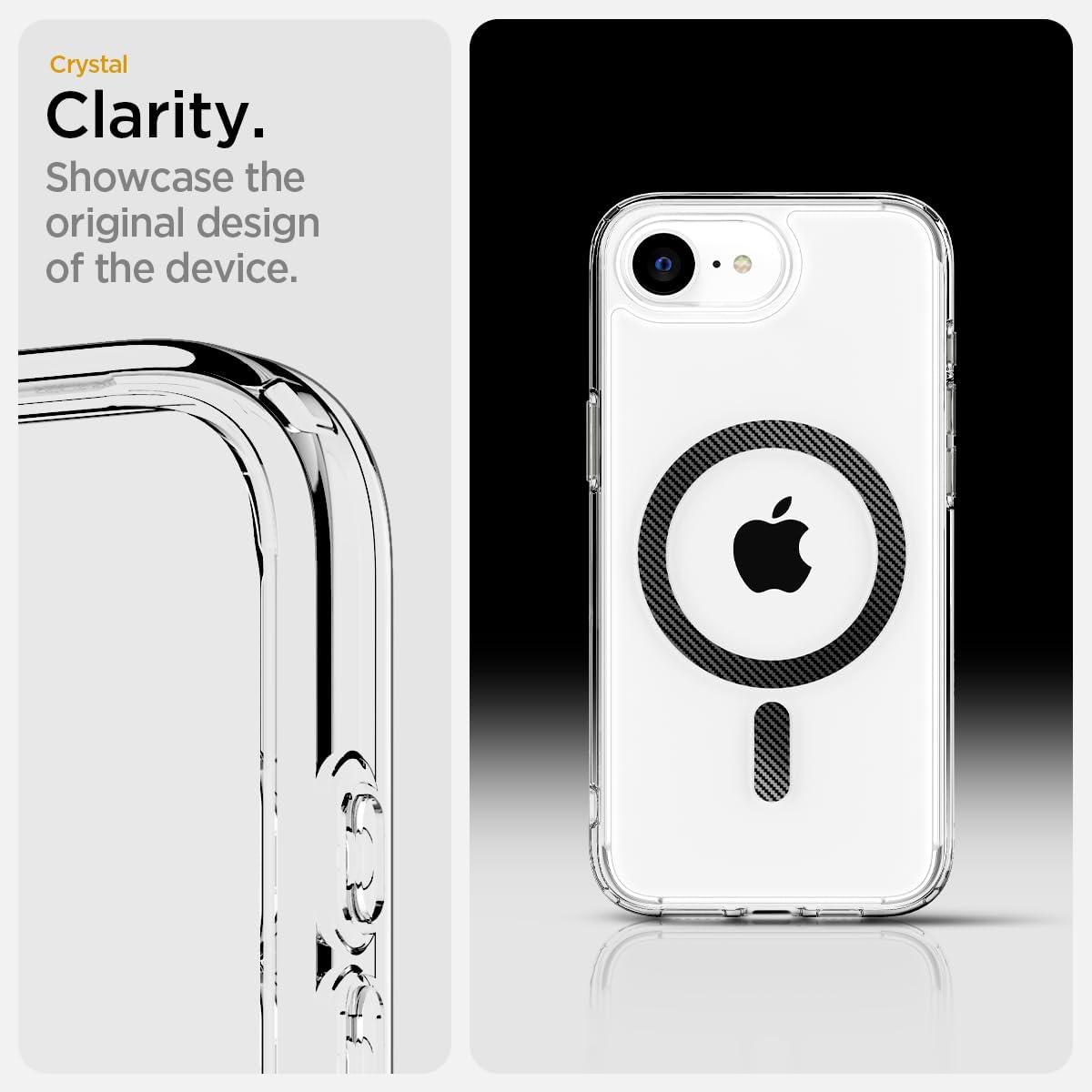 imageSpigen for iPhone 14 Case Ultra Hybrid MagFit AntiYellowing Compatible with Magsafe ClearCarbon Fiber