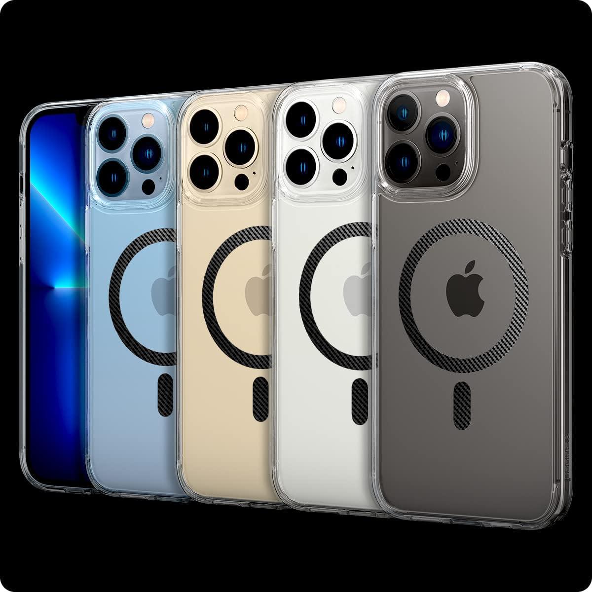 imageSpigen for iPhone 14 Case Ultra Hybrid MagFit AntiYellowing Compatible with Magsafe ClearCarbon Fiber