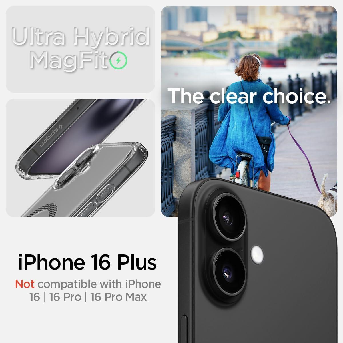 imageSpigen for iPhone 14 Case Ultra Hybrid MagFit AntiYellowing Compatible with Magsafe ClearCarbon Fiber