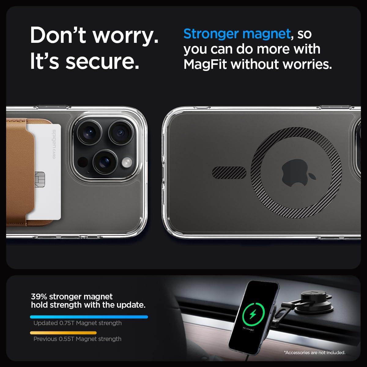 imageSpigen for iPhone 14 Case Ultra Hybrid MagFit AntiYellowing Compatible with Magsafe ClearCarbon Fiber