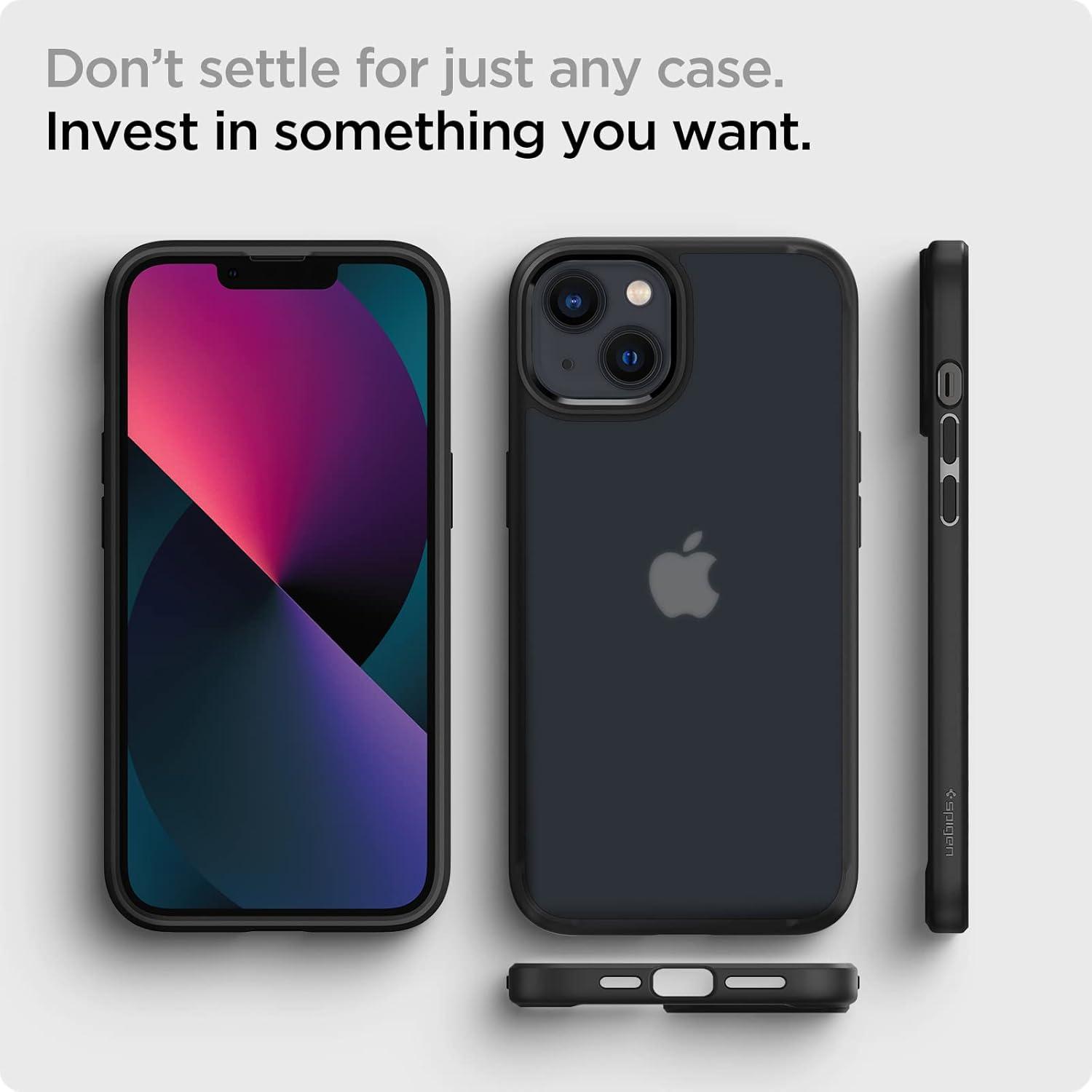 imageSpigen for iPhone 14 Case Ultra Hybrid No Magnet RingAntiYellowing Crystal ClearFrost Black