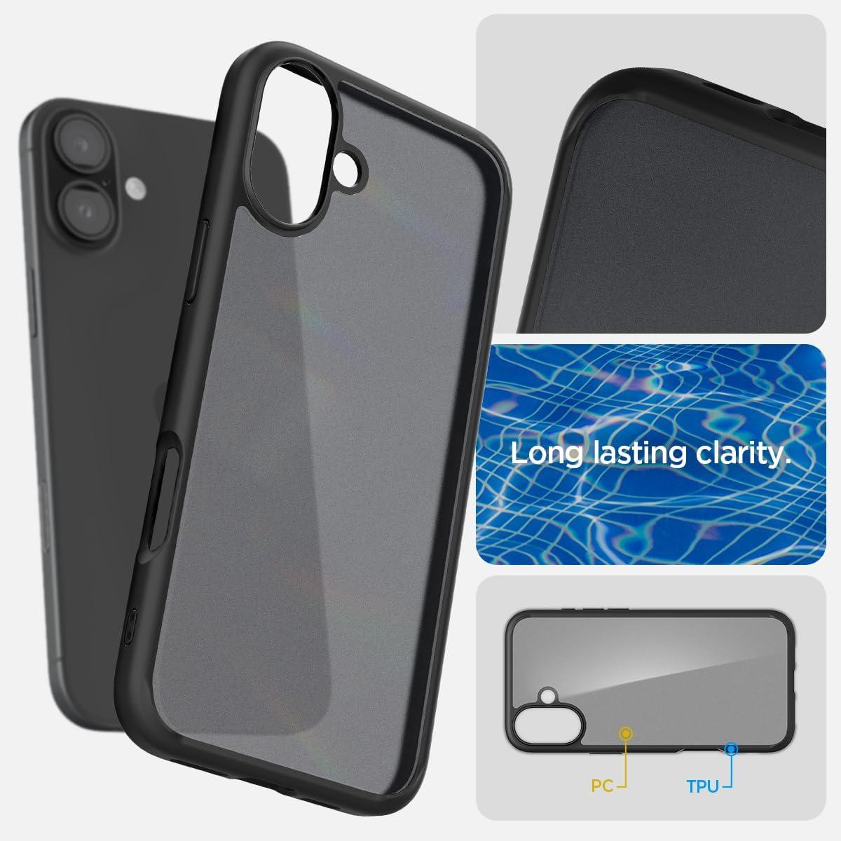 imageSpigen for iPhone 14 Case Ultra Hybrid No Magnet RingAntiYellowing Crystal ClearFrost Black