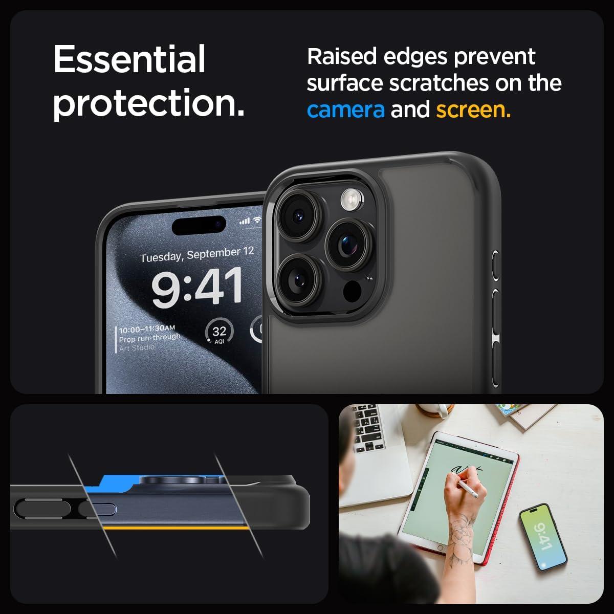 imageSpigen for iPhone 14 Case Ultra Hybrid No Magnet RingAntiYellowing Crystal ClearFrost Black