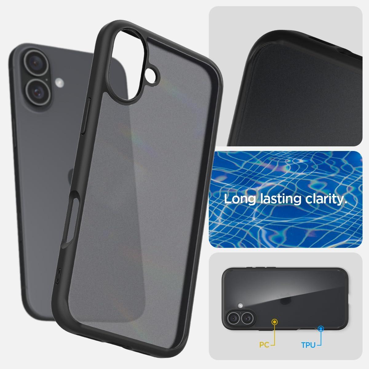 imageSpigen for iPhone 14 Case Ultra Hybrid No Magnet RingAntiYellowing Crystal ClearFrost Black