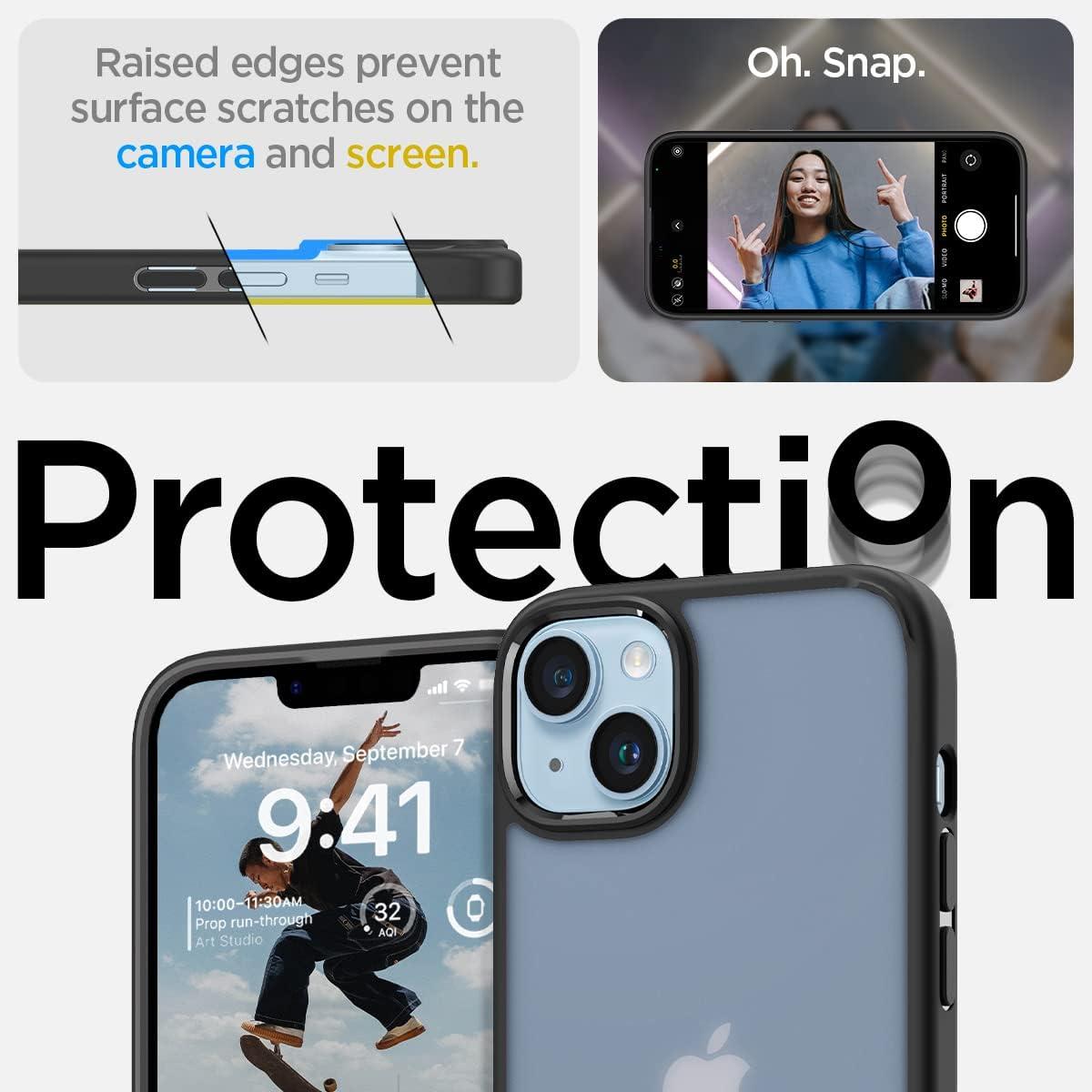 imageSpigen for iPhone 14 Case Ultra Hybrid No Magnet RingAntiYellowing Crystal ClearFrost Black