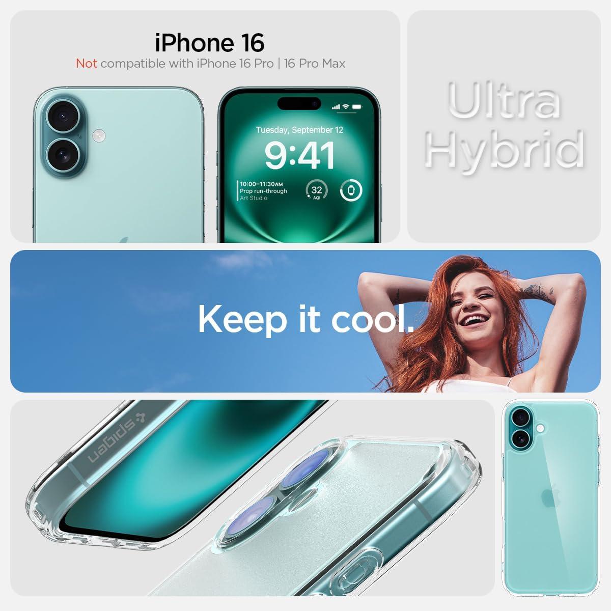 imageSpigen for iPhone 14 Case Ultra Hybrid No Magnet RingAntiYellowing Crystal ClearFrost Clear