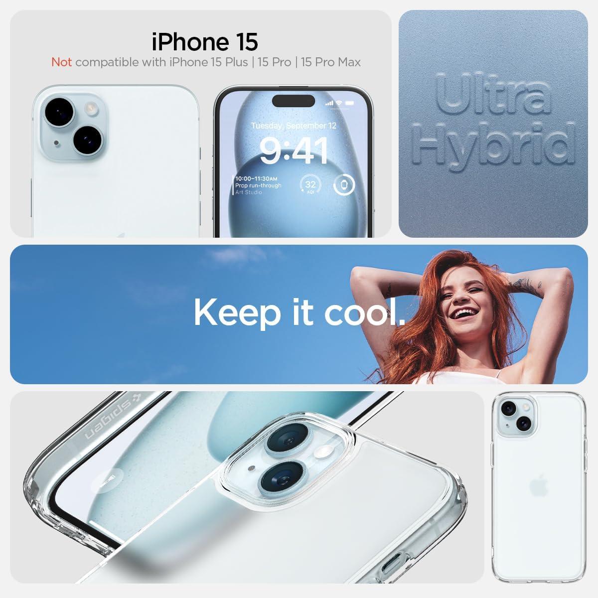 imageSpigen for iPhone 14 Case Ultra Hybrid No Magnet RingAntiYellowing Crystal ClearFrost Clear