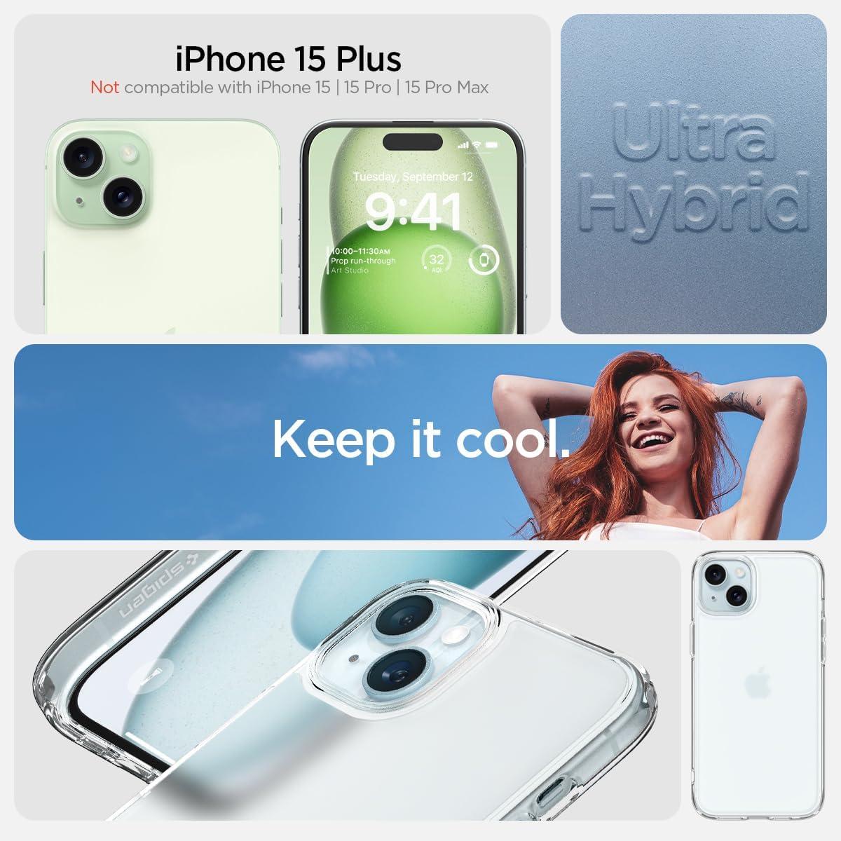 imageSpigen for iPhone 14 Case Ultra Hybrid No Magnet RingAntiYellowing Crystal ClearFrost Clear