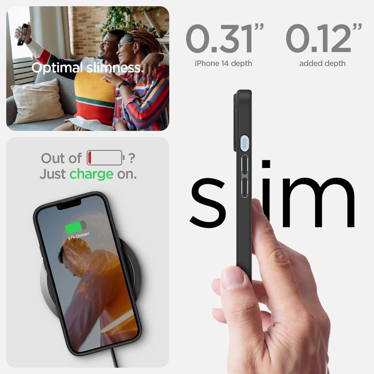 imageSpigen for iPhone 14 Case Ultra Hybrid No Magnet RingAntiYellowing Crystal ClearMatte Black