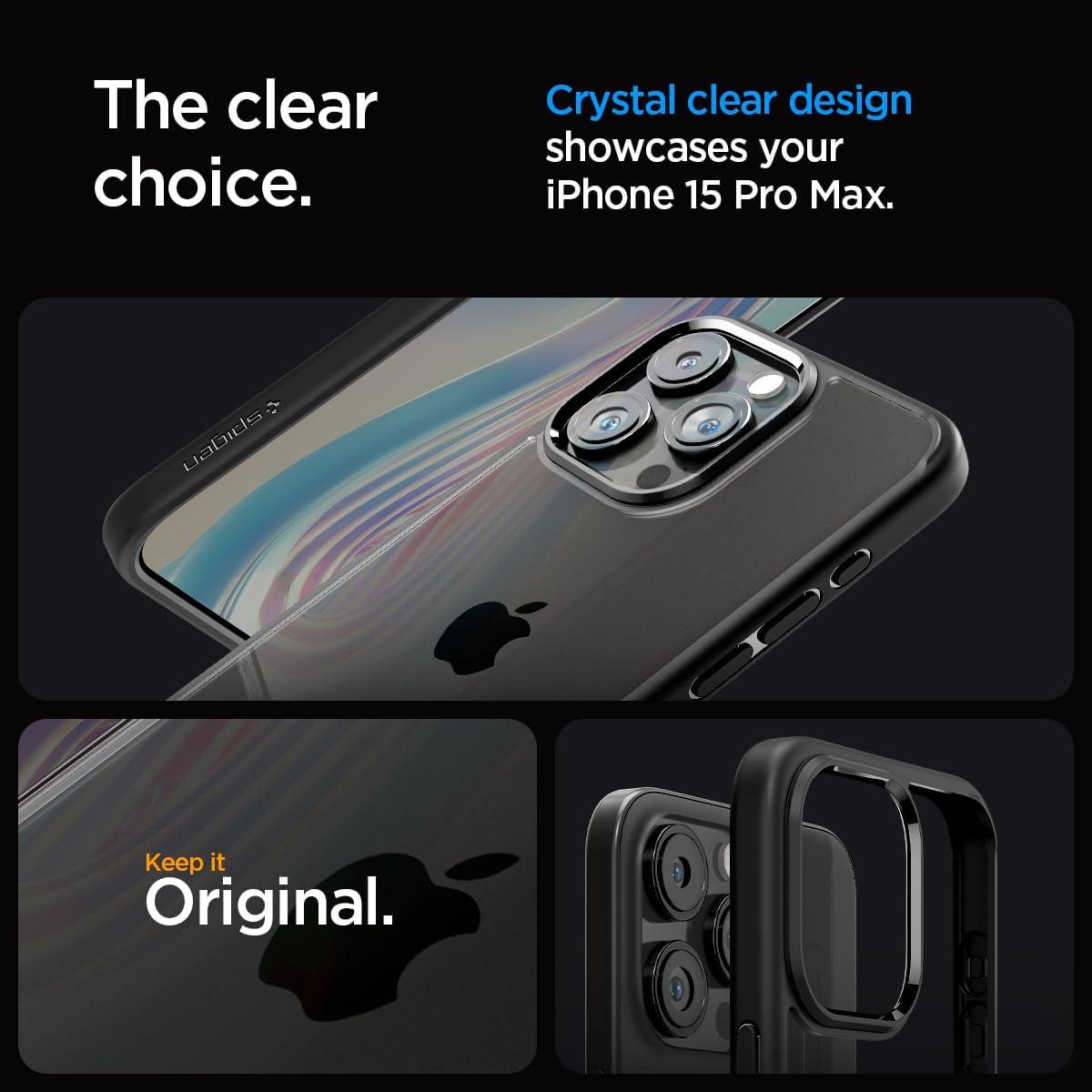 imageSpigen for iPhone 14 Case Ultra Hybrid No Magnet RingAntiYellowing Crystal ClearMatte Black