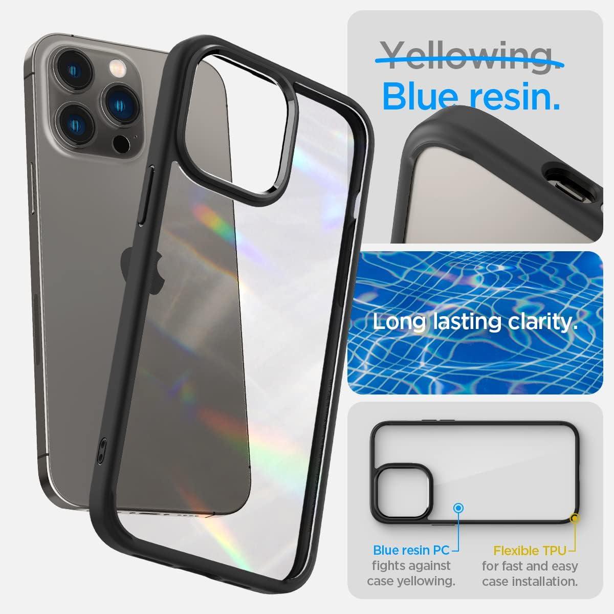 imageSpigen for iPhone 14 Case Ultra Hybrid No Magnet RingAntiYellowing Crystal ClearMatte Black