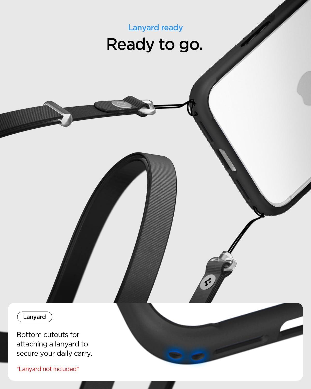 imageSpigen for iPhone 14 Case Ultra Hybrid No Magnet RingAntiYellowing Crystal ClearMatte Black