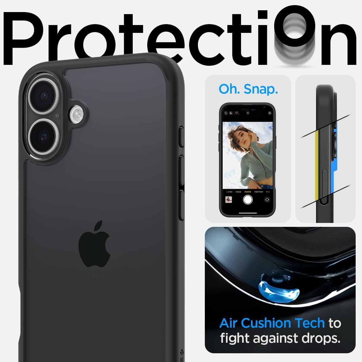 imageSpigen for iPhone 14 Case Ultra Hybrid No Magnet RingAntiYellowing Crystal ClearMatte Black