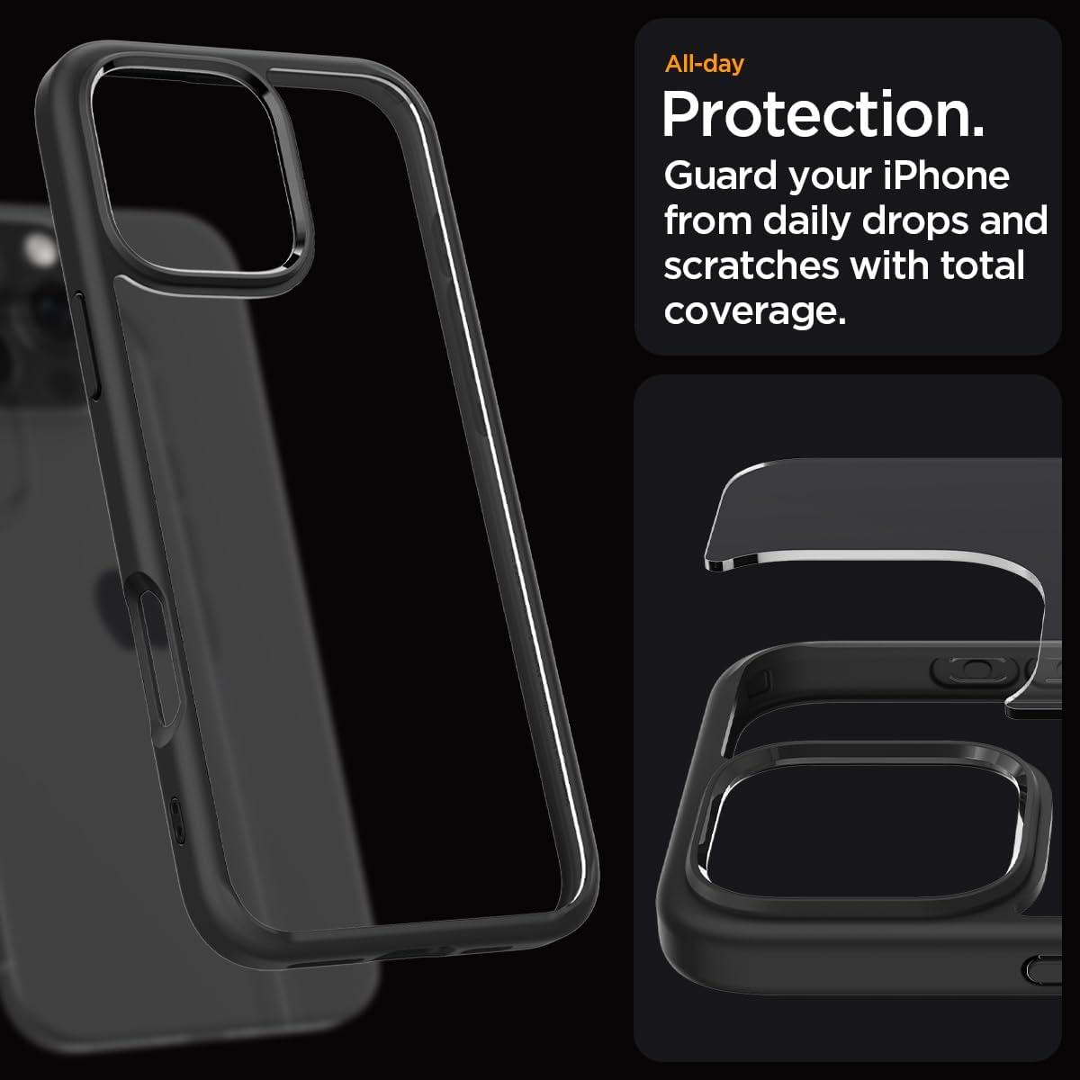 imageSpigen for iPhone 14 Case Ultra Hybrid No Magnet RingAntiYellowing Crystal ClearMatte Black