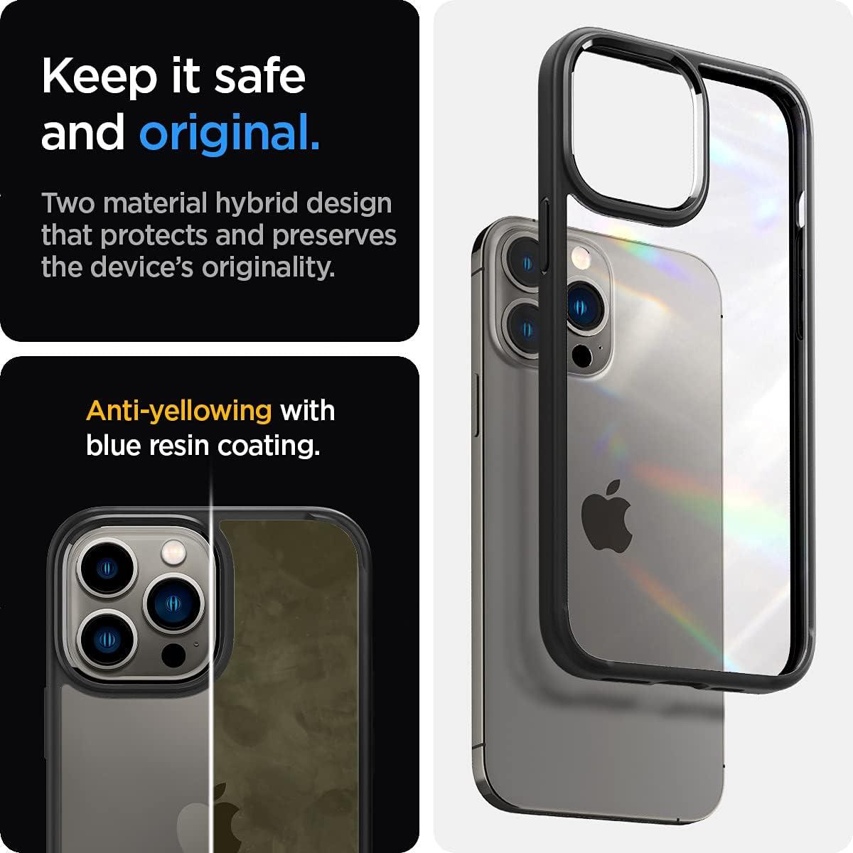imageSpigen for iPhone 14 Case Ultra Hybrid No Magnet RingAntiYellowing Crystal ClearMatte Black