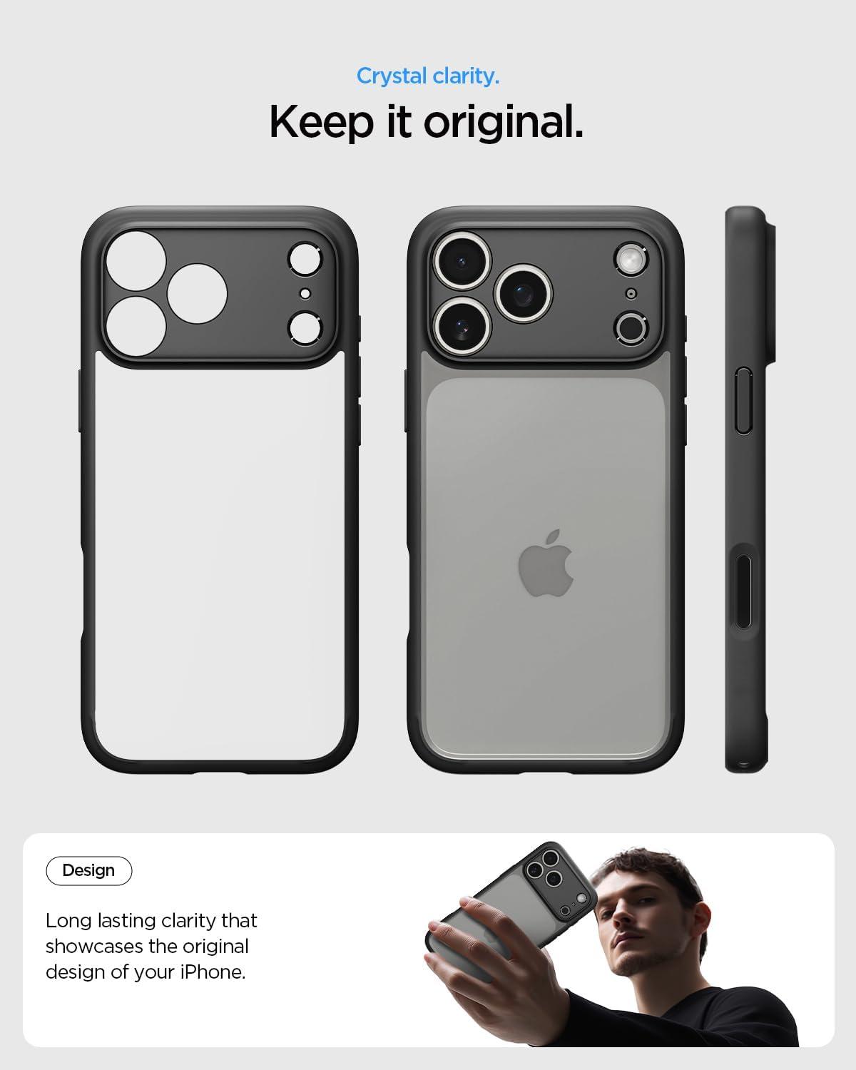 imageSpigen for iPhone 14 Case Ultra Hybrid No Magnet RingAntiYellowing Crystal ClearMatte Black