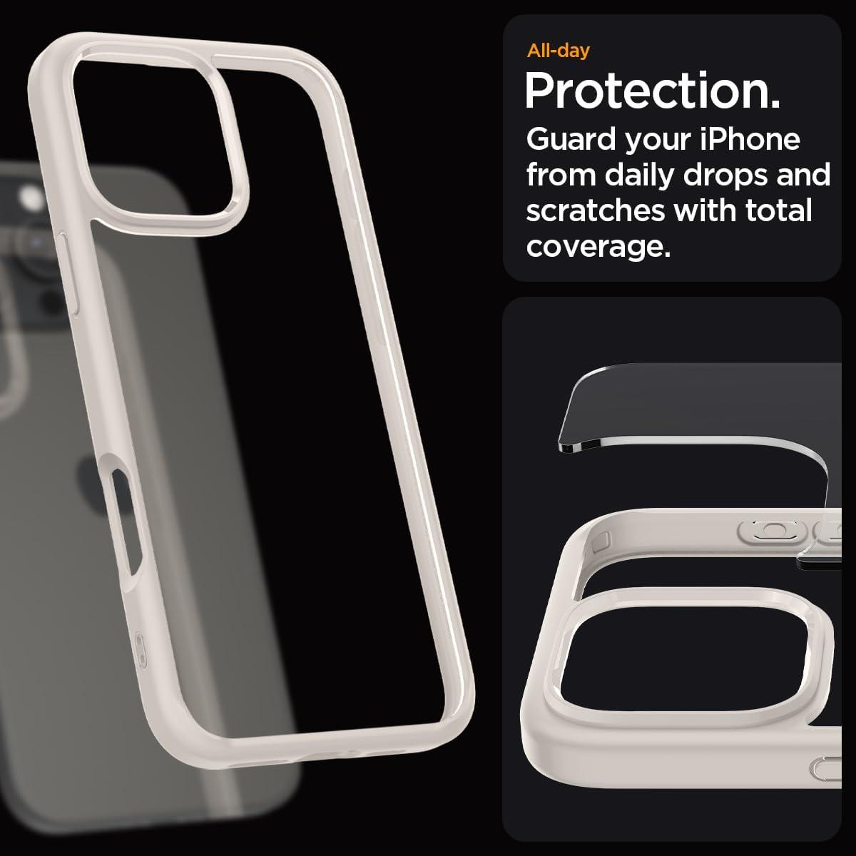 imageSpigen for iPhone 14 Case Ultra Hybrid No Magnet RingAntiYellowing Crystal ClearNatural Titanium