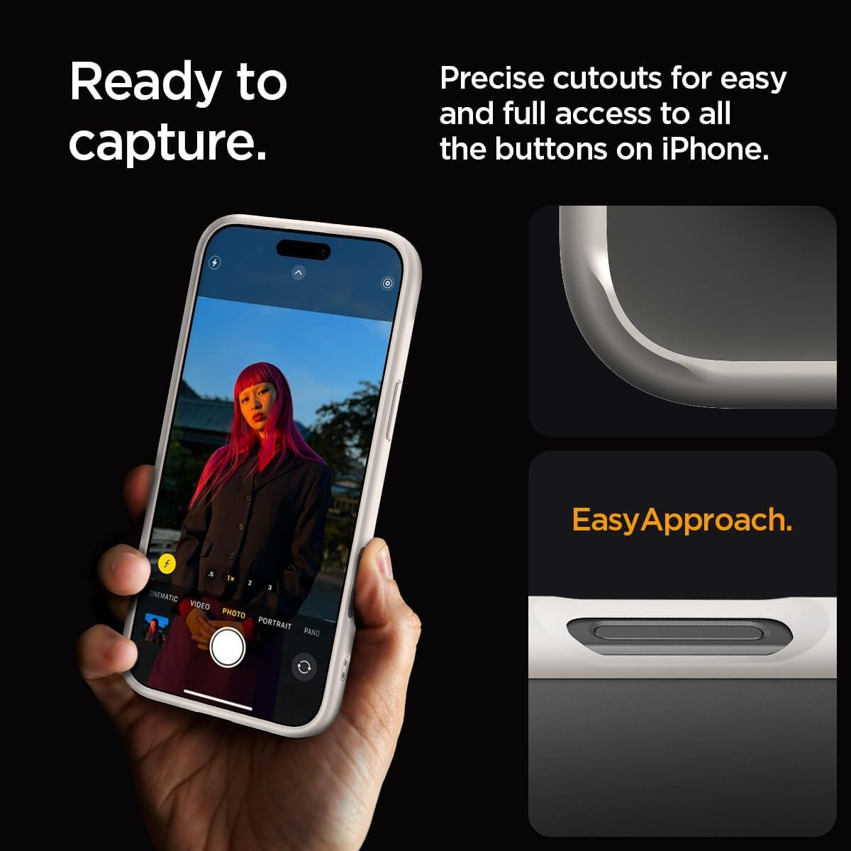 imageSpigen for iPhone 14 Case Ultra Hybrid No Magnet RingAntiYellowing Crystal ClearNatural Titanium