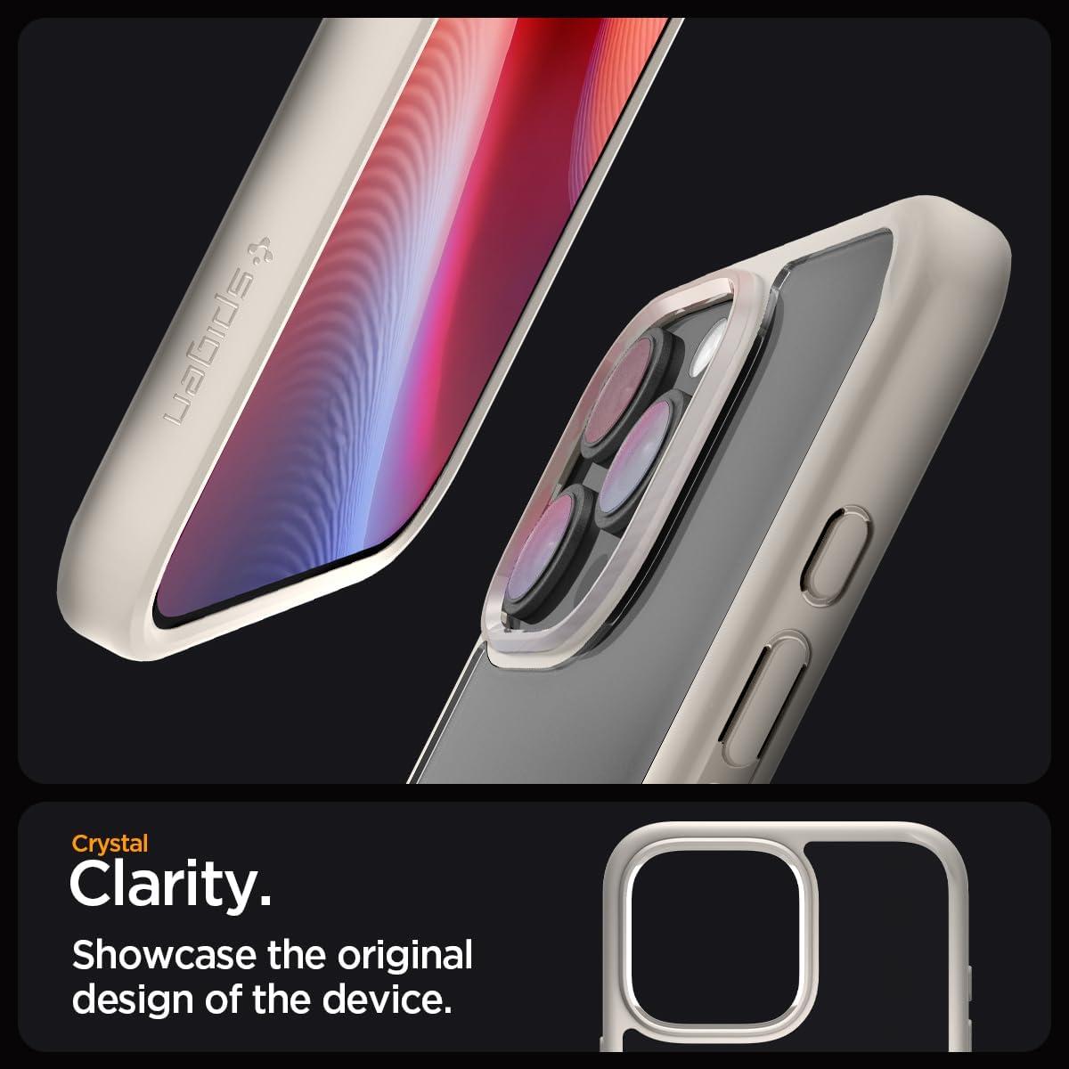 imageSpigen for iPhone 14 Case Ultra Hybrid No Magnet RingAntiYellowing Crystal ClearNatural Titanium