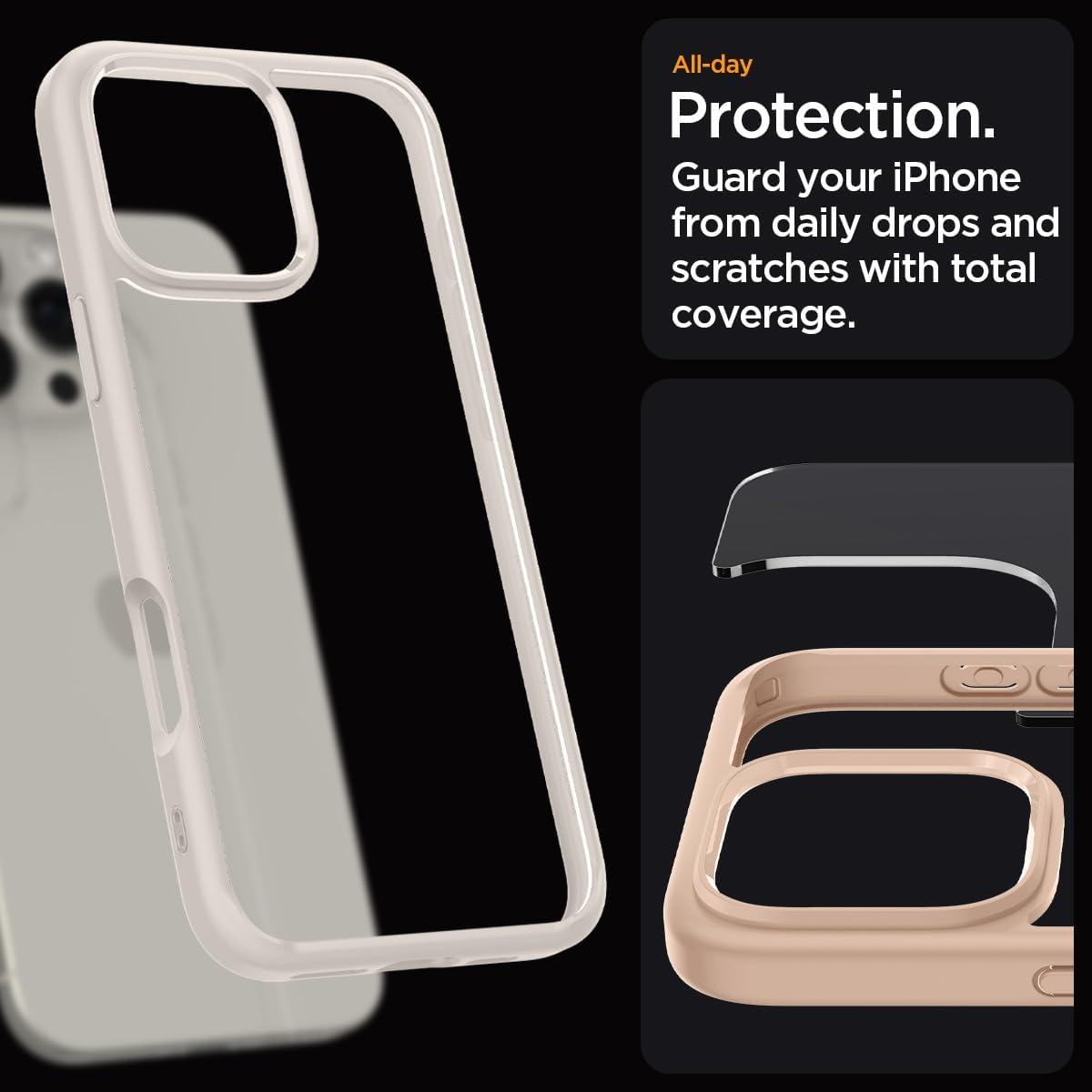 imageSpigen for iPhone 14 Case Ultra Hybrid No Magnet RingAntiYellowing Crystal ClearNatural Titanium