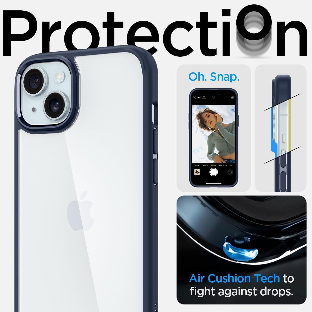imageSpigen for iPhone 14 Case Ultra Hybrid No Magnet RingAntiYellowing Crystal ClearNavy Blue