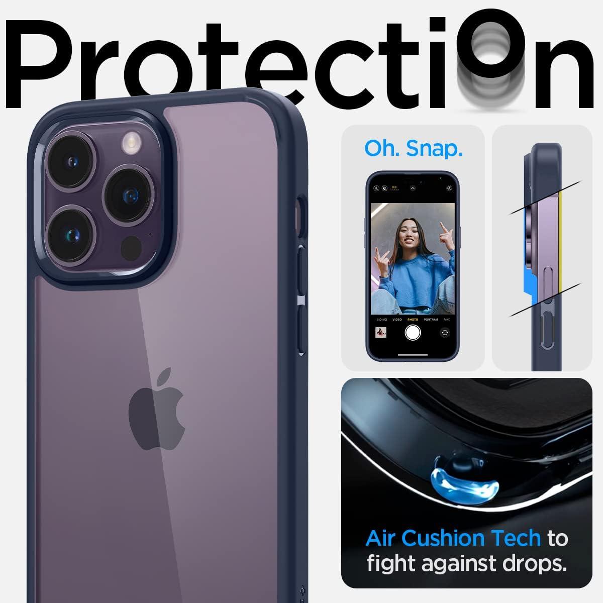 imageSpigen for iPhone 14 Case Ultra Hybrid No Magnet RingAntiYellowing Crystal ClearNavy Blue