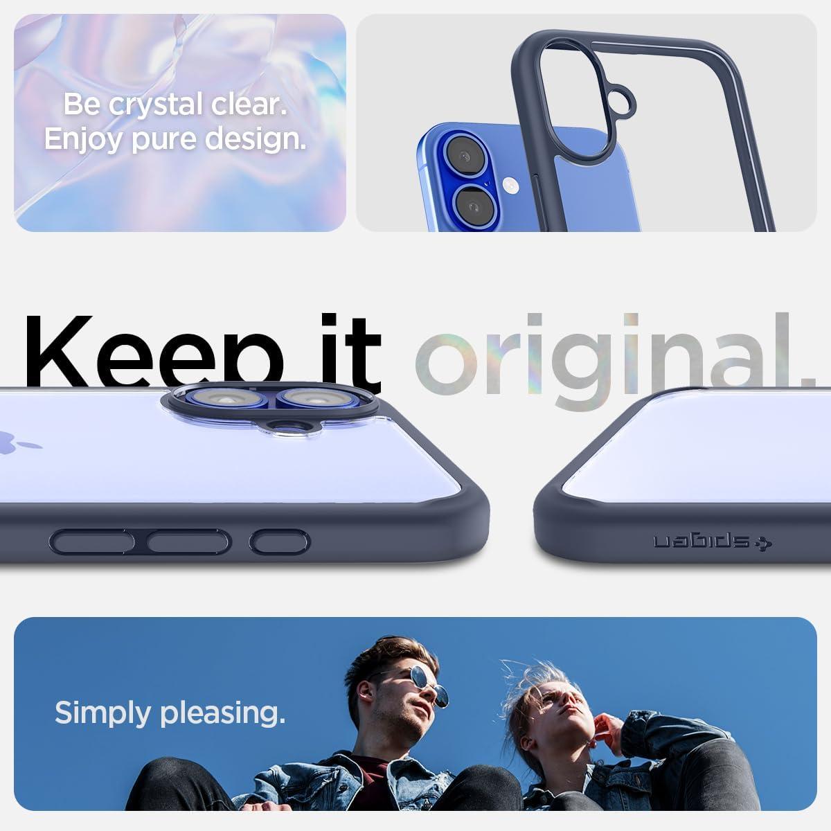 imageSpigen for iPhone 14 Case Ultra Hybrid No Magnet RingAntiYellowing Crystal ClearNavy Blue