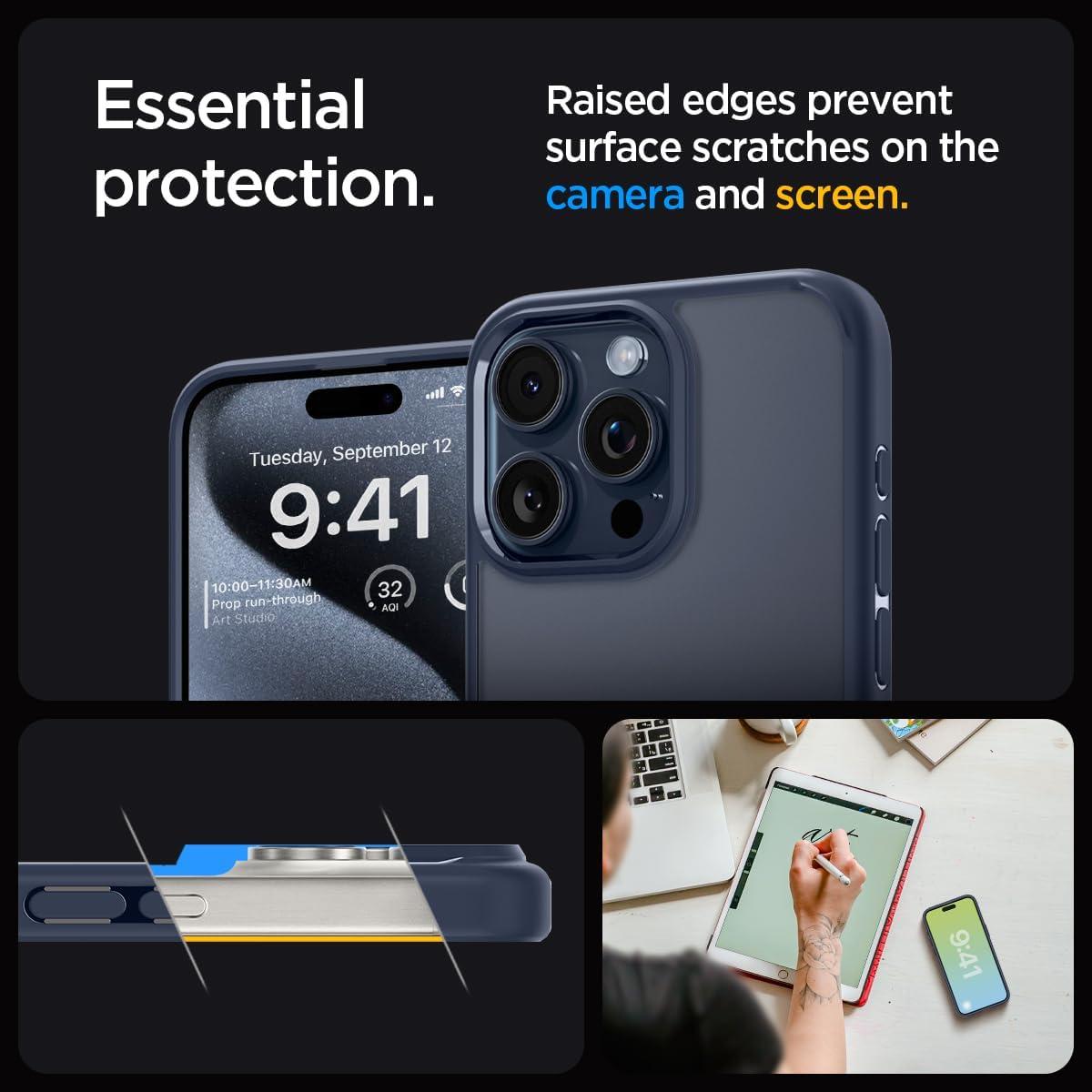 imageSpigen for iPhone 14 Case Ultra Hybrid No Magnet RingAntiYellowing Crystal ClearNavy Blue