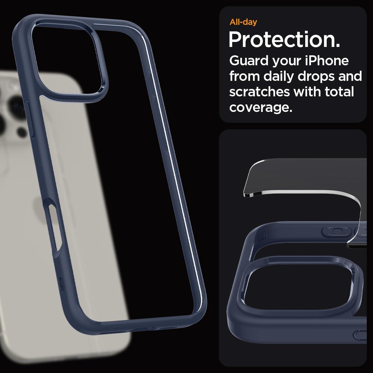 imageSpigen for iPhone 14 Case Ultra Hybrid No Magnet RingAntiYellowing Crystal ClearNavy Blue