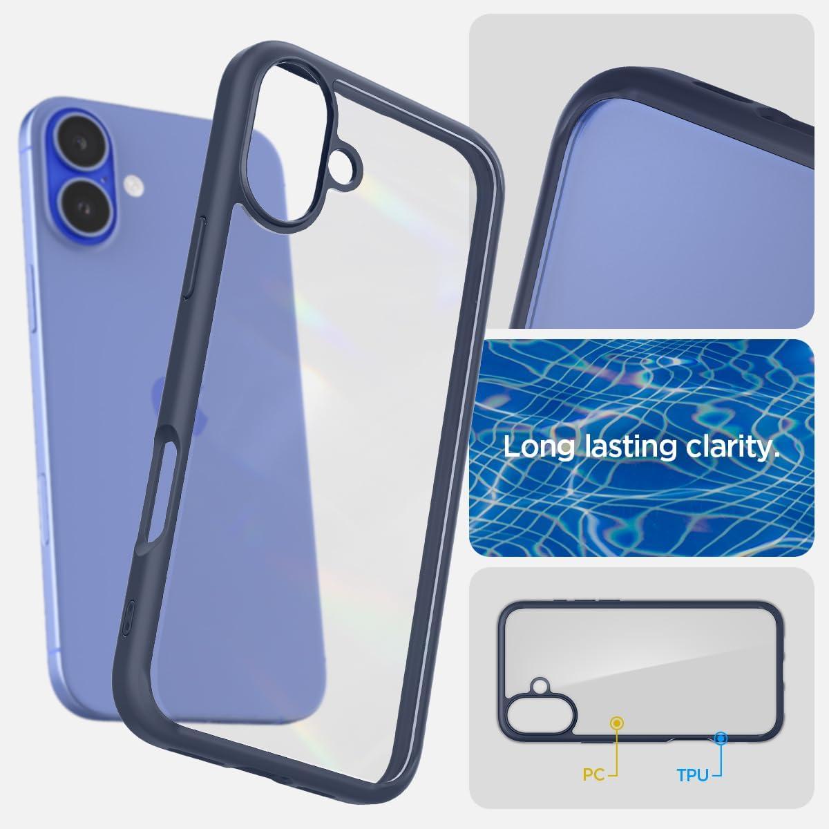 imageSpigen for iPhone 14 Case Ultra Hybrid No Magnet RingAntiYellowing Crystal ClearNavy Blue