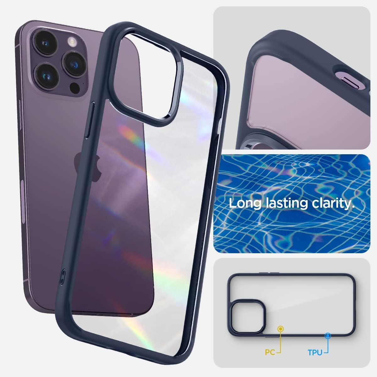 imageSpigen for iPhone 14 Case Ultra Hybrid No Magnet RingAntiYellowing Crystal ClearNavy Blue