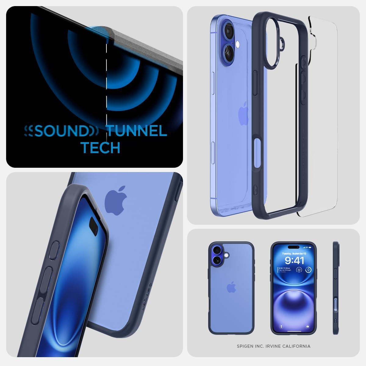 imageSpigen for iPhone 14 Case Ultra Hybrid No Magnet RingAntiYellowing Crystal ClearNavy Blue