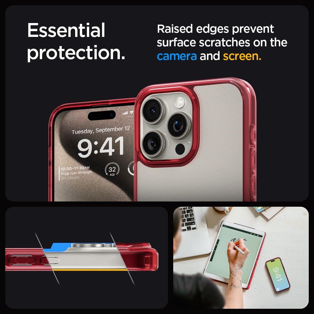 imageSpigen for iPhone 14 Case Ultra Hybrid No Magnet RingAntiYellowing Crystal ClearRed Crystal