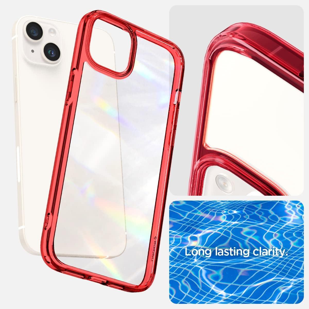 imageSpigen for iPhone 14 Case Ultra Hybrid No Magnet RingAntiYellowing Crystal ClearRed Crystal