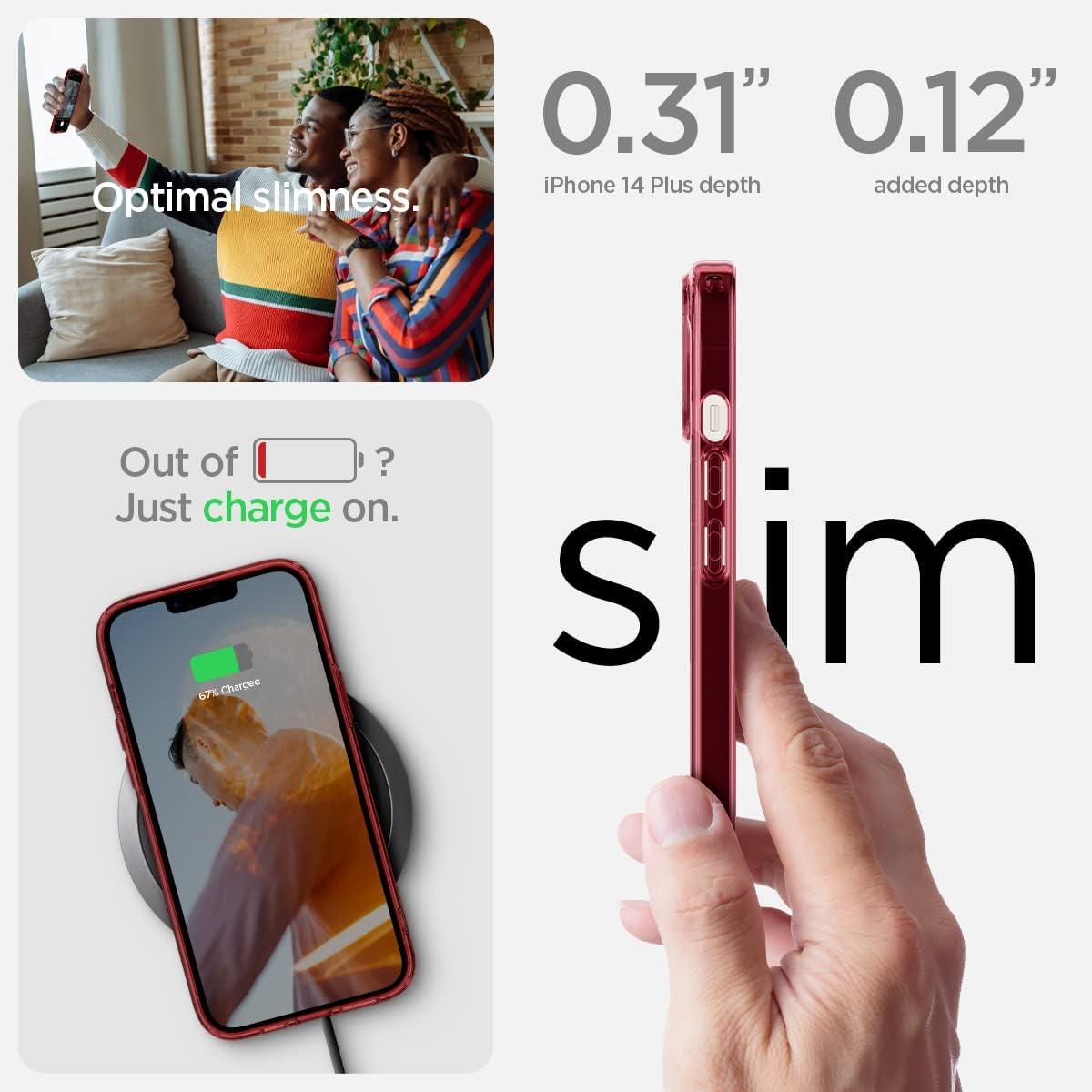 imageSpigen for iPhone 14 Case Ultra Hybrid No Magnet RingAntiYellowing Crystal ClearRed Crystal