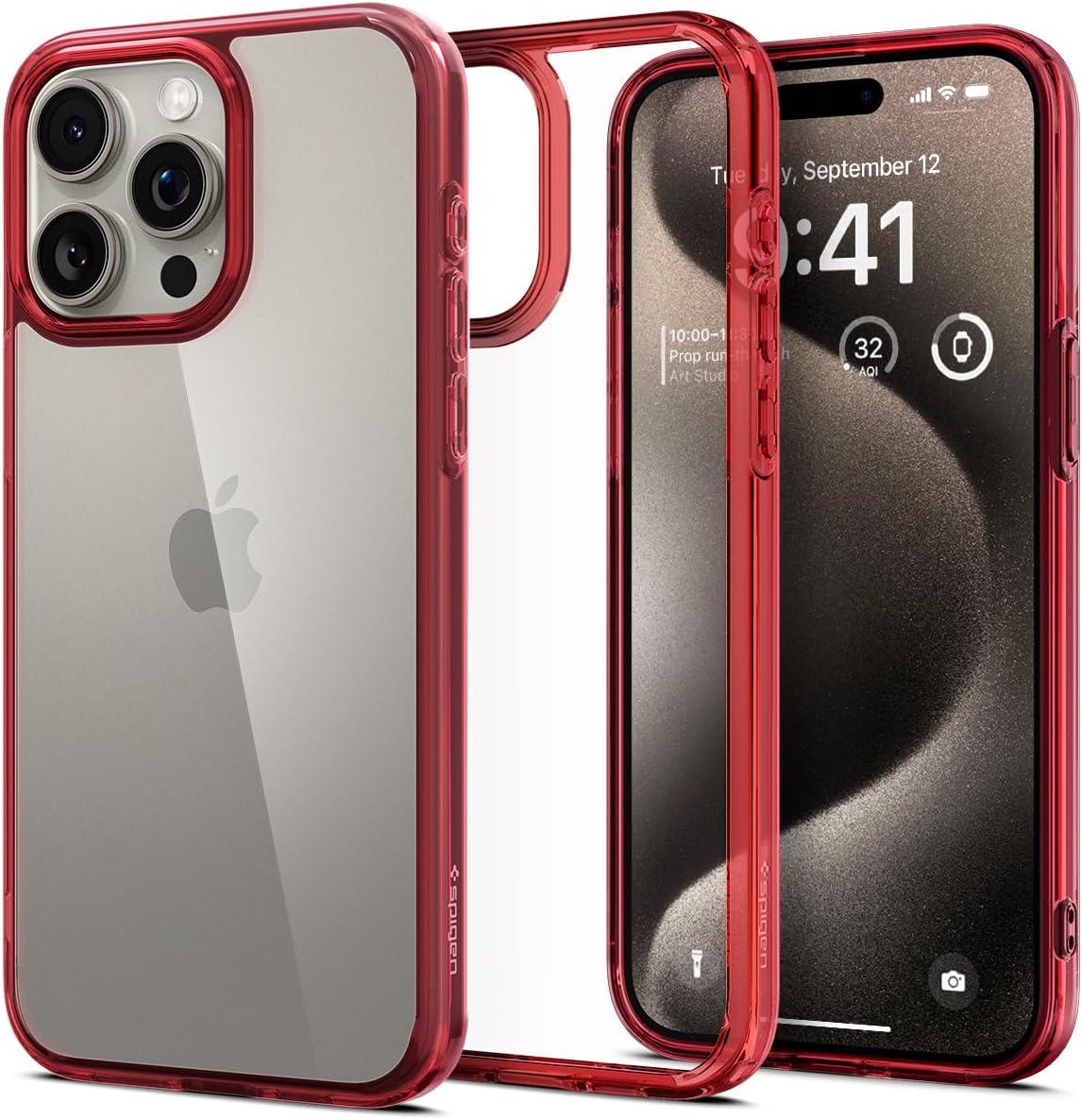 imageSpigen for iPhone 14 Case Ultra Hybrid No Magnet RingAntiYellowing Crystal ClearRed Crystal