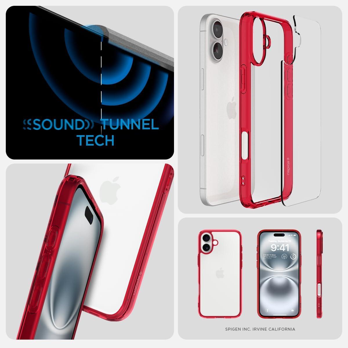 imageSpigen for iPhone 14 Case Ultra Hybrid No Magnet RingAntiYellowing Crystal ClearRed Crystal