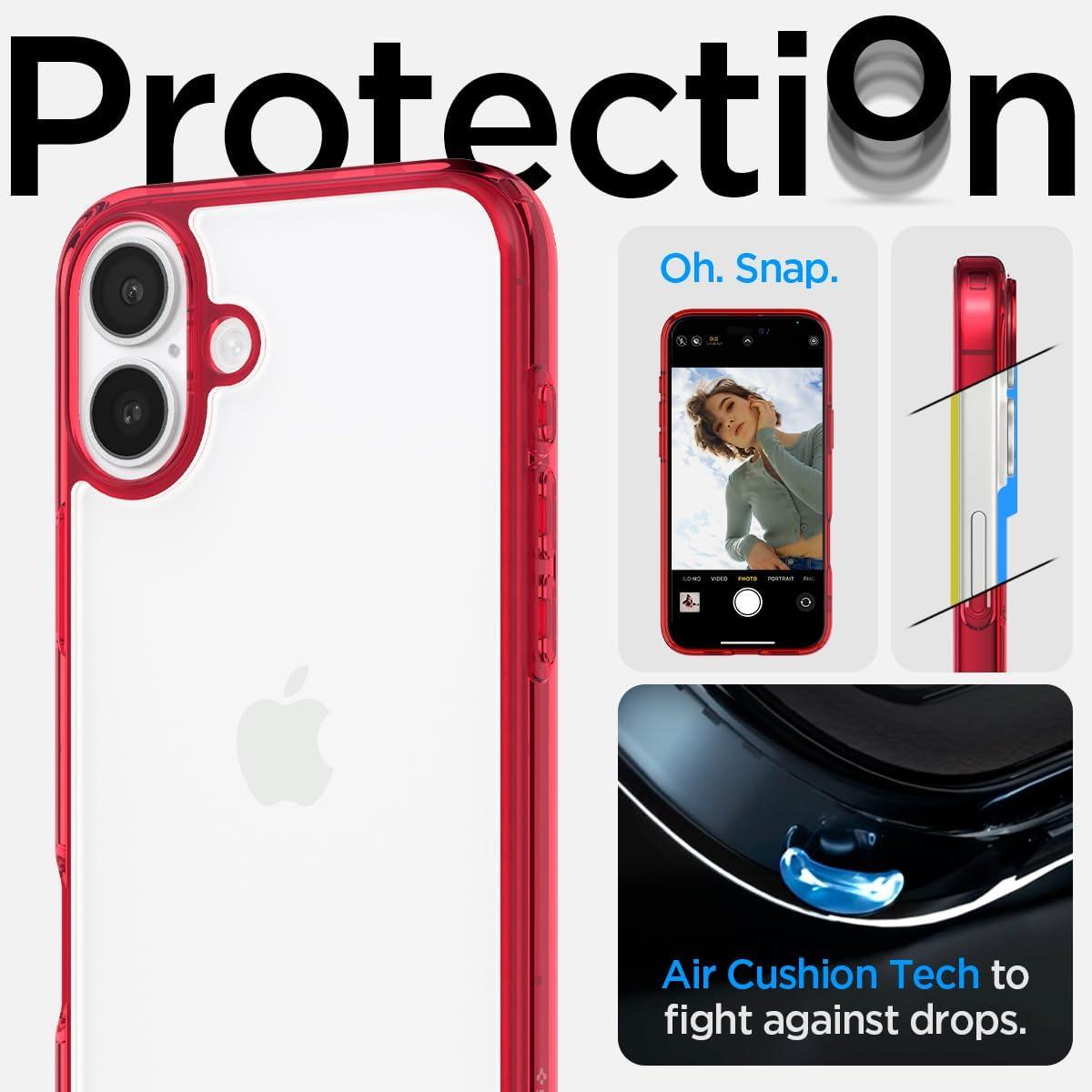 imageSpigen for iPhone 14 Case Ultra Hybrid No Magnet RingAntiYellowing Crystal ClearRed Crystal
