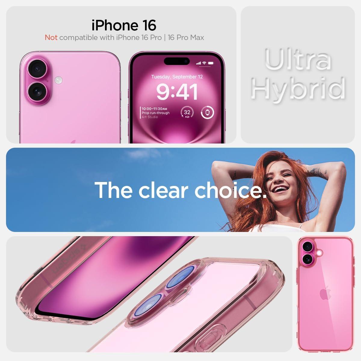 imageSpigen for iPhone 14 Case Ultra Hybrid No Magnet RingAntiYellowing Crystal ClearRose Crystal