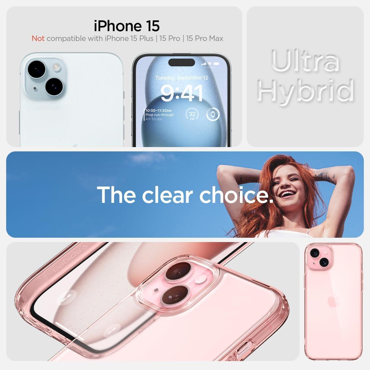 imageSpigen for iPhone 14 Case Ultra Hybrid No Magnet RingAntiYellowing Crystal ClearRose Crystal