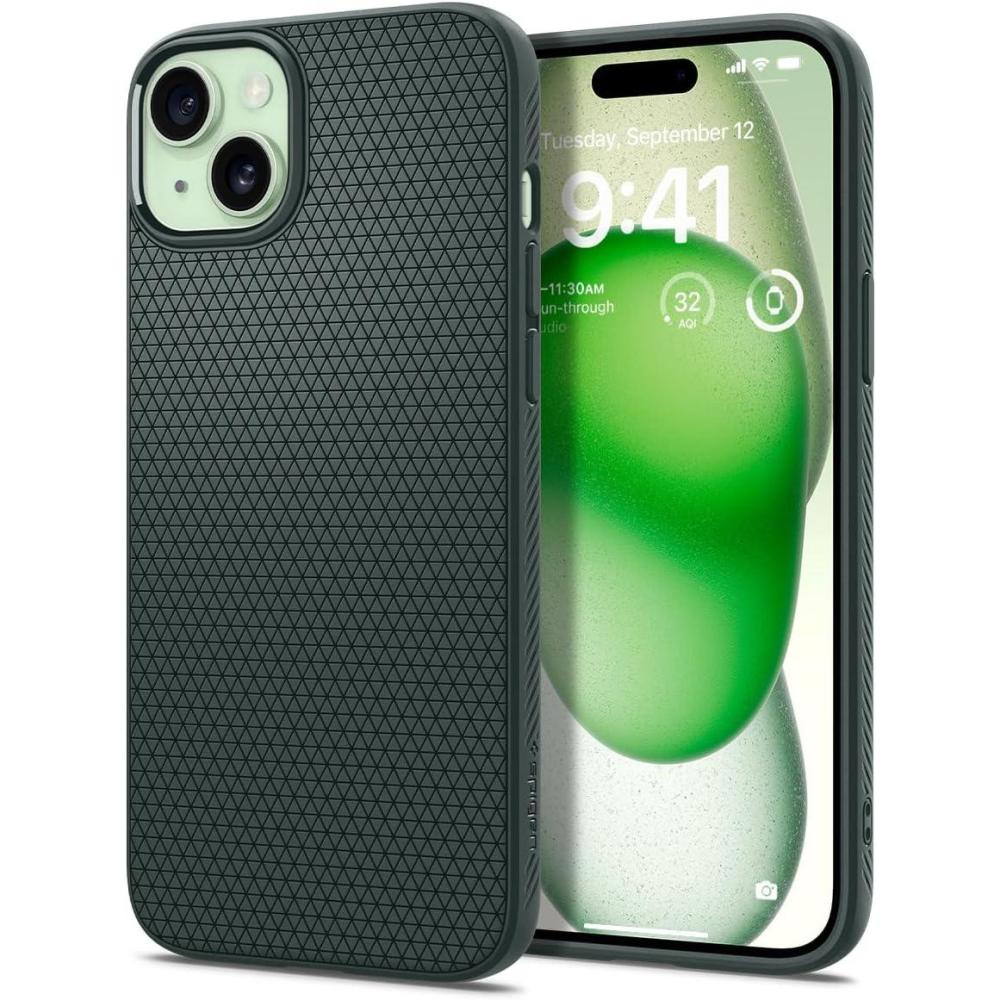 imageSpigen Liquid Air Designed for iPhone 14 Case 2022 MilitaryGrade Protection Matte BlackAbyss Green
