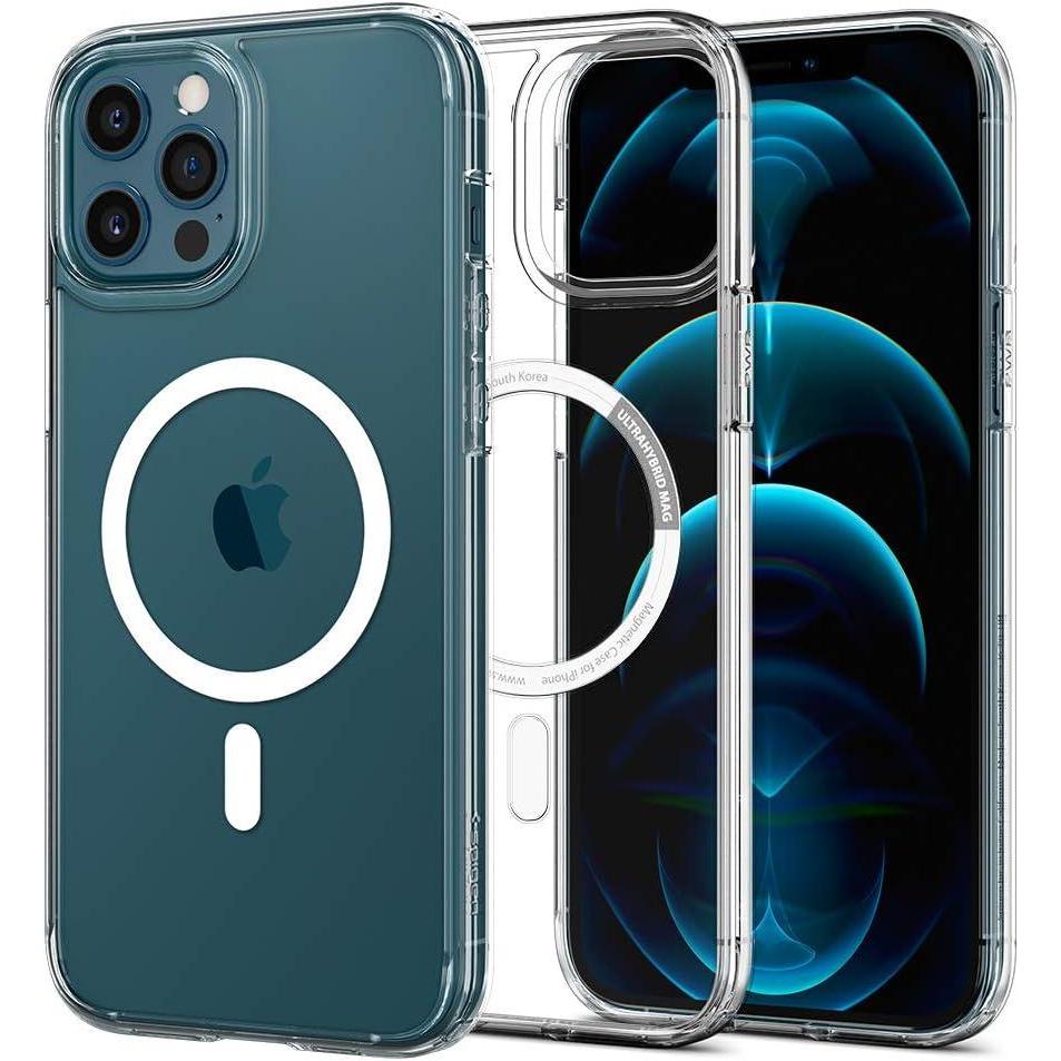imageSpigen for iPhone 12 Pro Case amp for iPhone 12 Ultra Hybrid MagFit AntiYellowing Compatible with Magsafe  ClearClear