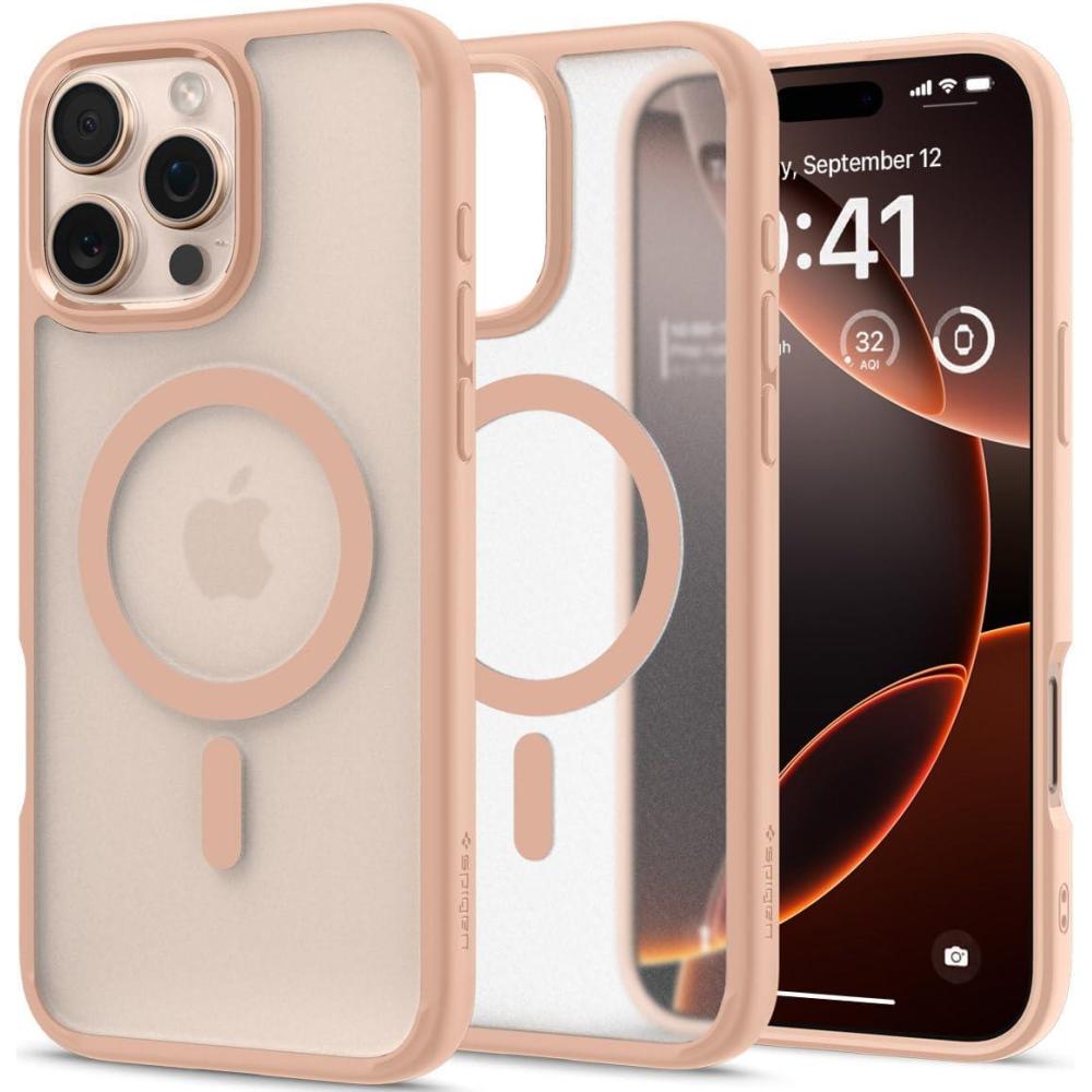 imageSpigen for iPhone 14 Case Ultra Hybrid MagFit AntiYellowing Compatible with Magsafe  ClearFrost Rose Titanium