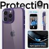 Spigen for iPhone 14 Case, Ultra Hybrid [No Magnet Ring][Anti-Yellowing] – Crystal Clear(Deep Purple)