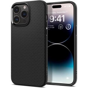 Spigen Liquid Air Designed for iPhone 14 Pro Case (2022) [Military-Grade Protection] – Matte Black(Matte Black)