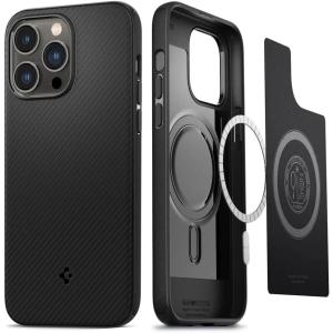 Spigen Mag Armor MagFit Designed for iPhone 14 Pro Case (2022) [Military-Grade Protection] Compatible with MagSafe – Matte Black(Matte Black)