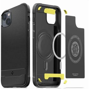 Spigen Rugged Armor MagFit Designed for iPhone 14 Case (2022) [Military-Grade Protection] Compatible with MagSafe – Matte Black(Matte Black)
