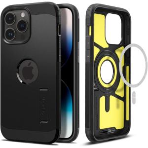 Spigen Tough Armor MagFit Designed for iPhone 14 Pro Max Case (2022) [Kickstand] [Military-Grade Protection] Compatible with MagSafe – Black(Black)